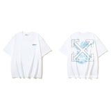 European and american spring/summer ow gradient arrow graphic crew neck short sleeve t-shirt