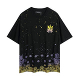 Wholesale foreign trade amir washed distressed tiger head number & letter logo short sleeve t-shirt