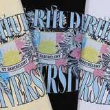 Rhude T Shirts Flag Floral Print Cotton Casual Loose Short Sleeve Men and Women