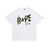 Cross-border wholesale summer classic ape camo lightning print cotton short sleeve t-shirt