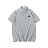 Kawakubo plaloveembroider short-sleeved pure cotton red heart eyes couple t-shirty long sleeves shirt taobao ling