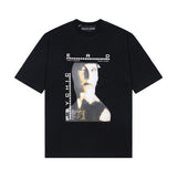 Mopey rich second generation xia loose version beautiful trendy quiet eyes printing round neck short sleeve t-shirt high street