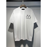 [gram] am flow paint graffiti letter starry sky classic logo print short sleeve couple t-shirt