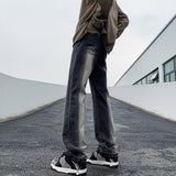 Unisex Jeans Old Casual Elastic Waist Jeans