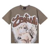 wholesale american trend mixed emotion alien octopus hot diamond angel short-sleeved couple full print