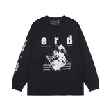 Erd melancholic rich second generation short-sleeved portrait sketch graffiti cross-border new high street loosecasual print