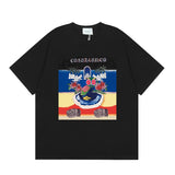 Summer collection: casa casablanca print oversized short-sleeve t-shirt - premium heavyweight cotton