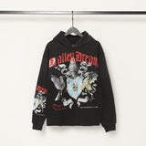 American valley washed distressed printing short-sleeved t-shirt valeforever hoodie sweatshirt long