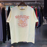 Rhude T Shirts Printed Cotton Casual Short Sleeve Men and Women