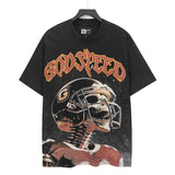 high version gods short sleeve heavy weight washed fog high street skull pure cottonprinting round