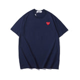 Kawakubo plaloveembroider short-sleeved pure cotton red heart eyes couple t-shirty long sleeves shirt taobao ling