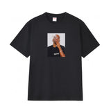 Wholesale export sup streetwear letter print 100% cotton t-shirt - relaxed fit, crew neck, short sleeve