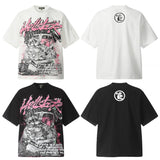 Cross-border wholesale basketball star series short-sleeved tee james star portrait heavy industry washed couple wide