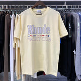 Rhude T Shirts Flag Printing Cotton Casual Short Sleeves Men and Women
