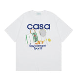 Summer collection: casa casablanca print oversized short-sleeve t-shirt - premium heavyweight cotton