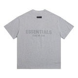 essential double line fog shorts icon laminated stereo letter round neck couple pullover