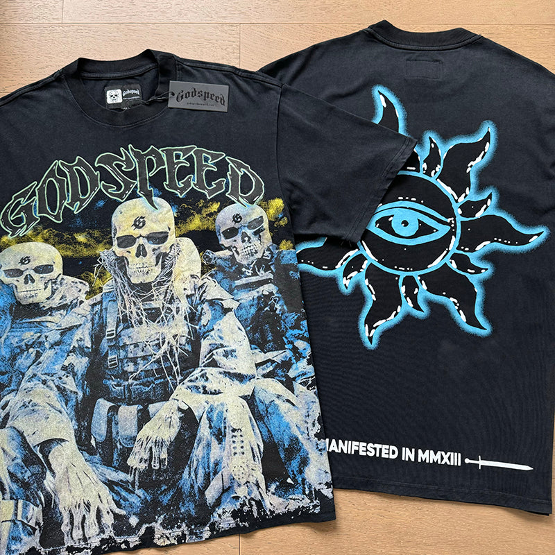 Godspeed T-Shirt Retro Fantasy Pattern