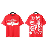 american trend high quality loose t-shirt pure cotton front and rear high-definition printing casualcoupletrendy short sleeves