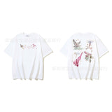 European and american spring/summer ow gradient arrow graphic crew neck short sleeve t-shirt