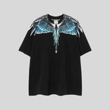 Correct version mb short-sleeved couple outfit colorful wings feather t-shirt marcelo european and american classic