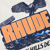 Rhude T Shirts Black Shadow Print Cotton Casual Short Sleeve Men and Women