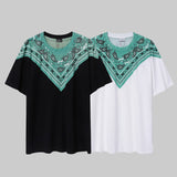 Correct version mb short-sleeved couple outfit colorful wings feather t-shirt marcelo european and american classic