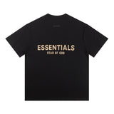 essential double line fog shorts icon laminated stereo letter round neck couple pullover