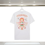 Foreign trade summer casa blanca letter print casual loose fit short sleeve t-shirt