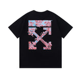 Spring/summer ow splatter graffiti arrow graphic crewneck short sleeve tee