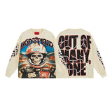 Cross-border wholesale american trend skull metal rock band robot bottom shirt pure cotton looselong sleevest