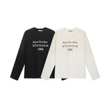 A western washed and distressed old letter printing high street long-sleeved loose couple cross-border t