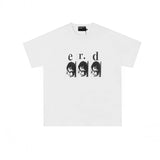 Erd: brooding rich kid - american retro portrait print rock 'n' roll hip-hop pocket oversized short sleeve tee