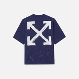 Spring/summer ow splatter graffiti arrow graphic crewneck short sleeve tee
