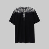 Correct version mb short-sleeved couple outfit colorful wings feather t-shirt marcelo european and american classic