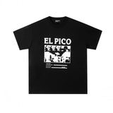 Erd: brooding rich kid - american retro portrait print rock 'n' roll hip-hop pocket oversized short sleeve tee