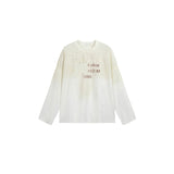 Ac letter print high street washed distressed vintage oversized short sleeve couple t-shirt