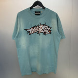 H-star series] fog high street retro women's head washed and distressed couple t-shirt shorts sweatshirt pants