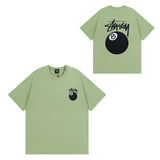 Summer running volume stussy short-sleeved t-shirt dice black eight ice cream comfy basics american couple summer t
