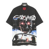 high version gods short sleeve heavy weight washed fog high street skull pure cottonprinting round