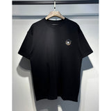 [gram] am flow paint graffiti letter starry sky classic logo print short sleeve couple t-shirt