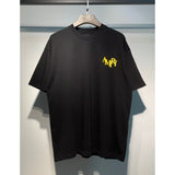 [gram] am peace dove flowing paint graffiti letter starry sky classic logo printing short sleeve couple t-shirt