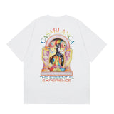 casa casablanca short-sleeved fantasy door letter logo printingstylish round neck short-sleeved t-shirt