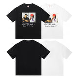 Wholesale export sup streetwear letter print 100% cotton t-shirt - relaxed fit, crew neck, short sleeve