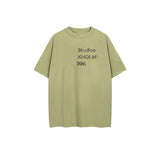 Ac letter print high street washed distressed vintage oversized short sleeve couple t-shirt