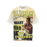 valley washed distressed printed short-sleeved hip-hop loose street t-shirt hooded