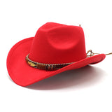Walter White Fedora Tibetan Top Hat Metal Feather Western Cowboy Top Hat Men Female Cap Felt Cap