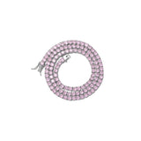 Zircon necklace pink zirconium tennis chain
