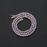 Zircon necklace purple zircon tennis chain