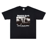 Rock Star T Shirt Beastie Boys Band Rap Print T-shirt Loose round Neck Cotton
