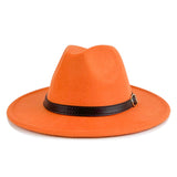 Walter White Fedora Solid Color Belt Woolen Hat Autumn and Winter Men and Women Fur Felt Hat